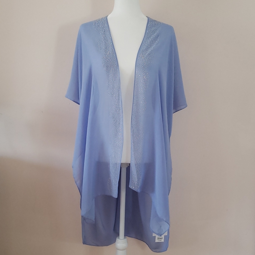 Blue Sheer Embellished Kimoto
